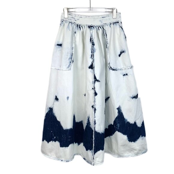 Dior Tie-Dye Maxi Skirt With Pockets & Frayed Hem - Picture 1 of 8
